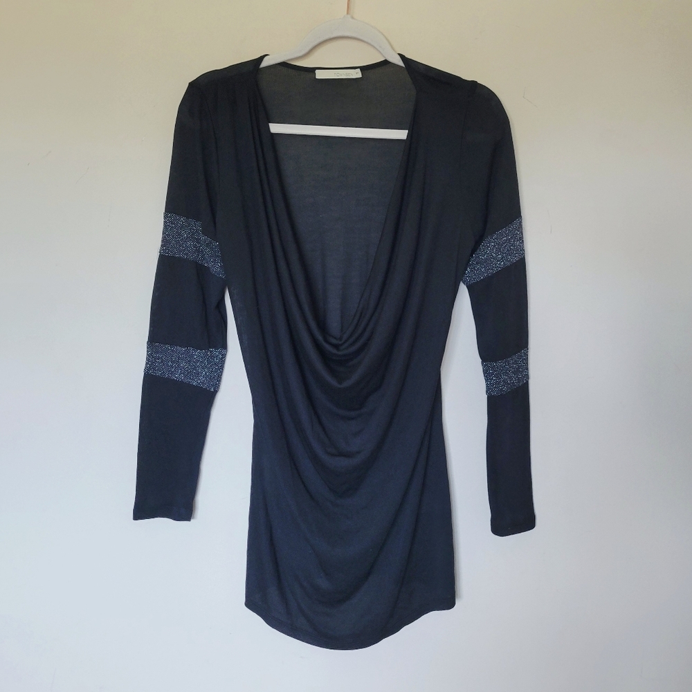 Townsen Cowlneck Striped Top